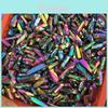 Mesmerizing Electroplate Rainbow Colorful Titanium Aura Lemurian Seed Quartz Crystal For Meditation And Healing