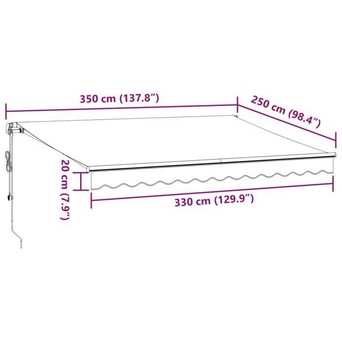 VidaXL Automatic Retractable Awning Bordeaux 350x250 Cm 3310183