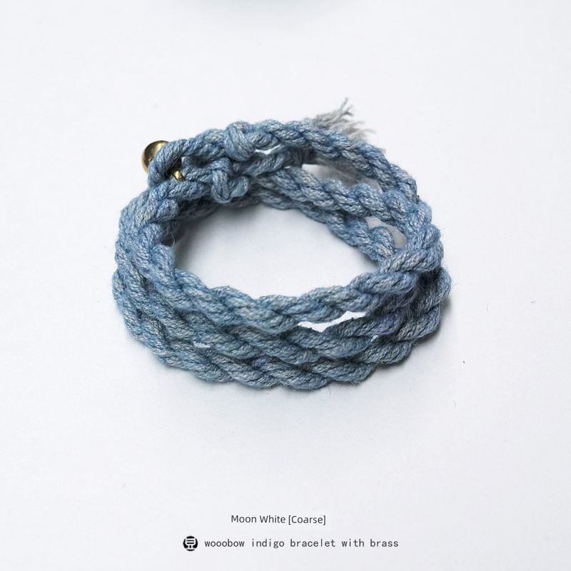 

Хлопковые парные браслеты «Один размер подходит всем» из стерлингового серебра [Copper] Moon White(Note Coarse/Fine)