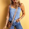 Women's Solid Color T-shirt Vest Slub Sexy Fashion Twisted Buckle Vest Women