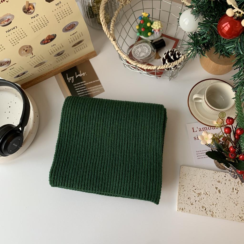 New Korean version knitted scarf imitation cashmere couple solid color multi-color women autumn and winter thickened warm atmosphere