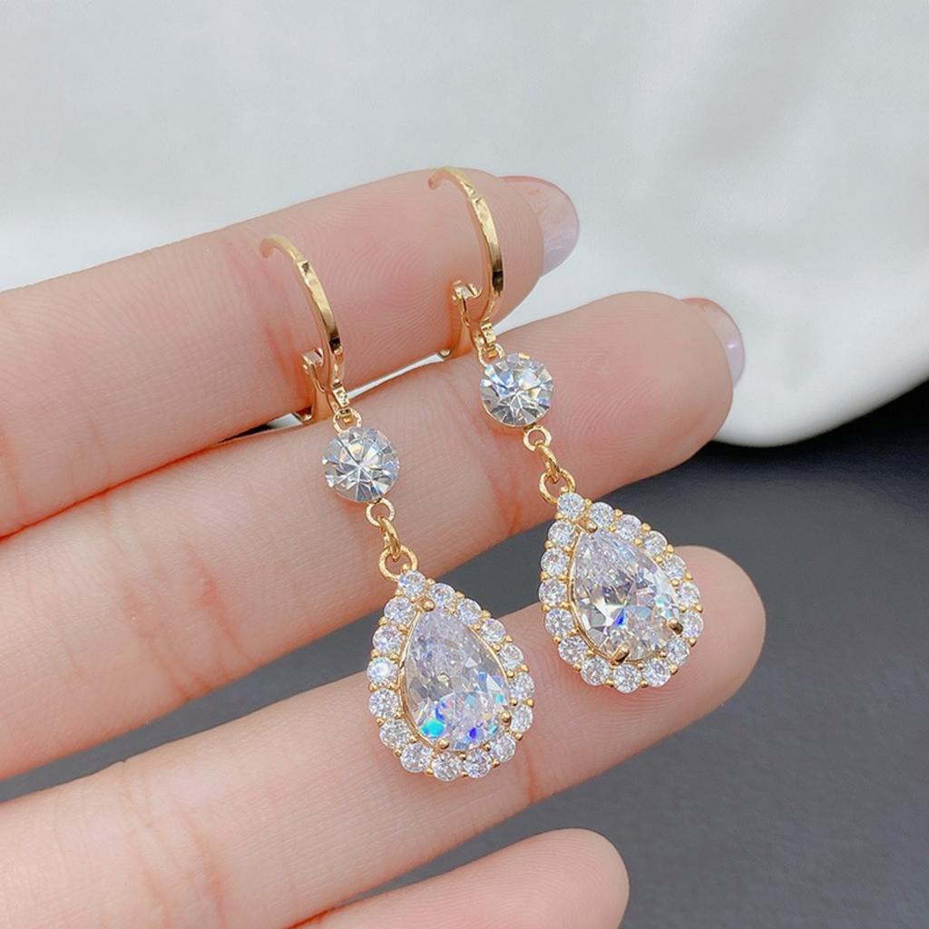 Super Flash Diamond Drop Earrings, High-end Atmosphere Crystal Earrings, Versatile Earrings