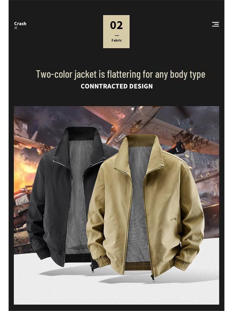 Men's Lightweight Spring/Autumn Jacket - Casual, Breathable Outdoor Sportswear for Middle-Aged and Older Dads