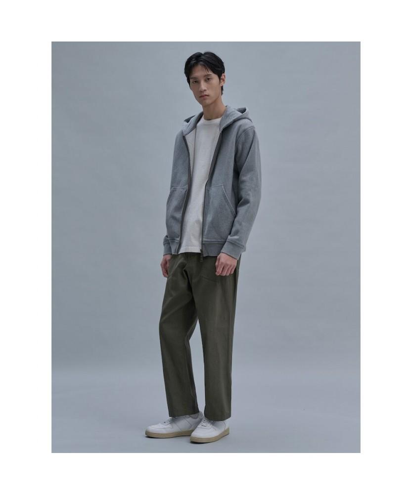 SHIFT.G Washed Color Hoodie Zip Up Gray