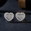Heart Real Moissanite Women's Stud Earrings 14K White Gold Plated Earring