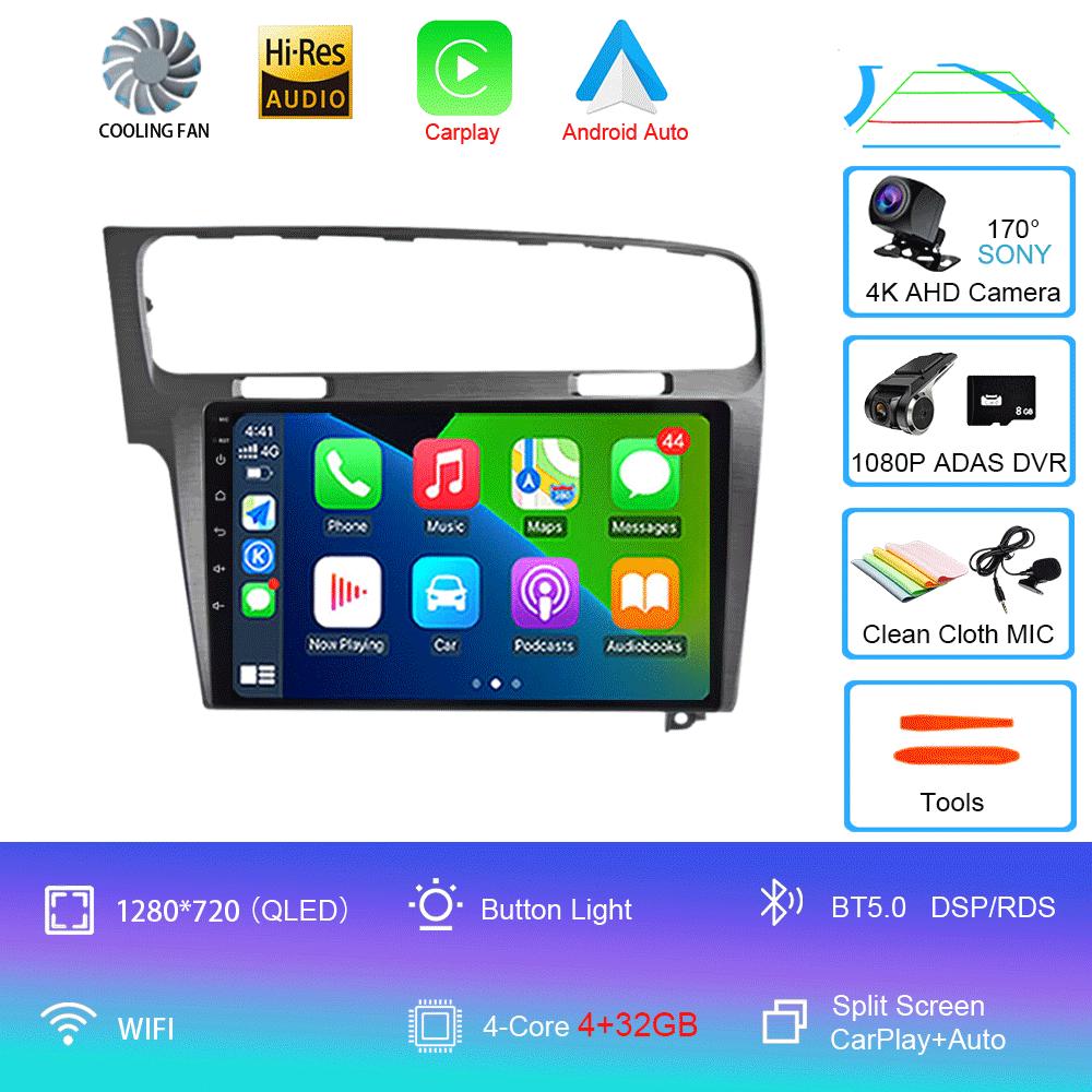 Android 14 For Volkswagen Golf 7 2013-2020 MK7 Car Radio Multimedia Video Player Navigation GPS 5G WIFI Carplay Auto 360 Camera