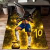Glücklicher Fußball Neymar Reise Teppich Spiel Teppich, Fußmatte für Schlafzimmer Wohnzimmer Eingangsbereich Teppich, Wohnkultur Idee Geschenk für Weihnachten Geburtstag