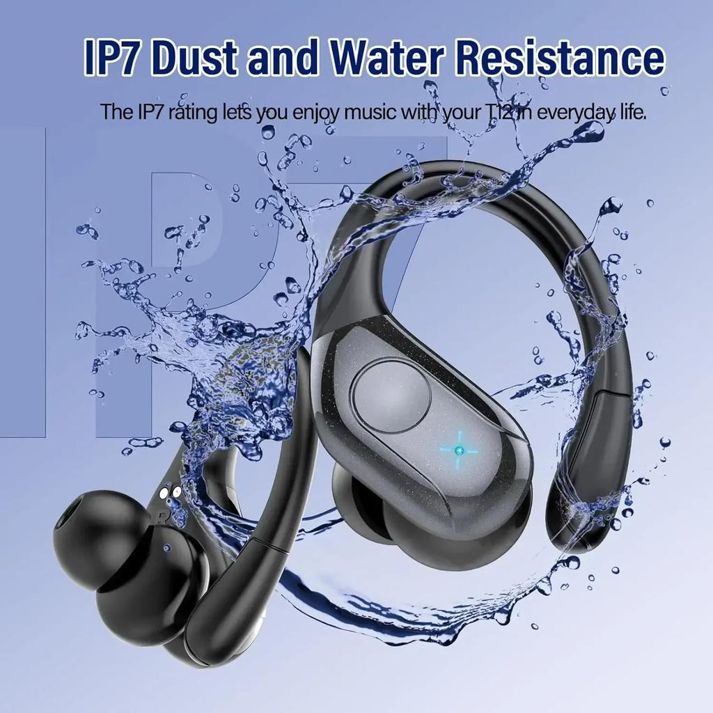 Sports TWS Bluetooth 5.4 Earphones with HiFi Stereo,Noise Reduction,LED Display &Mic for Running Gym Workout Wireless Headphones