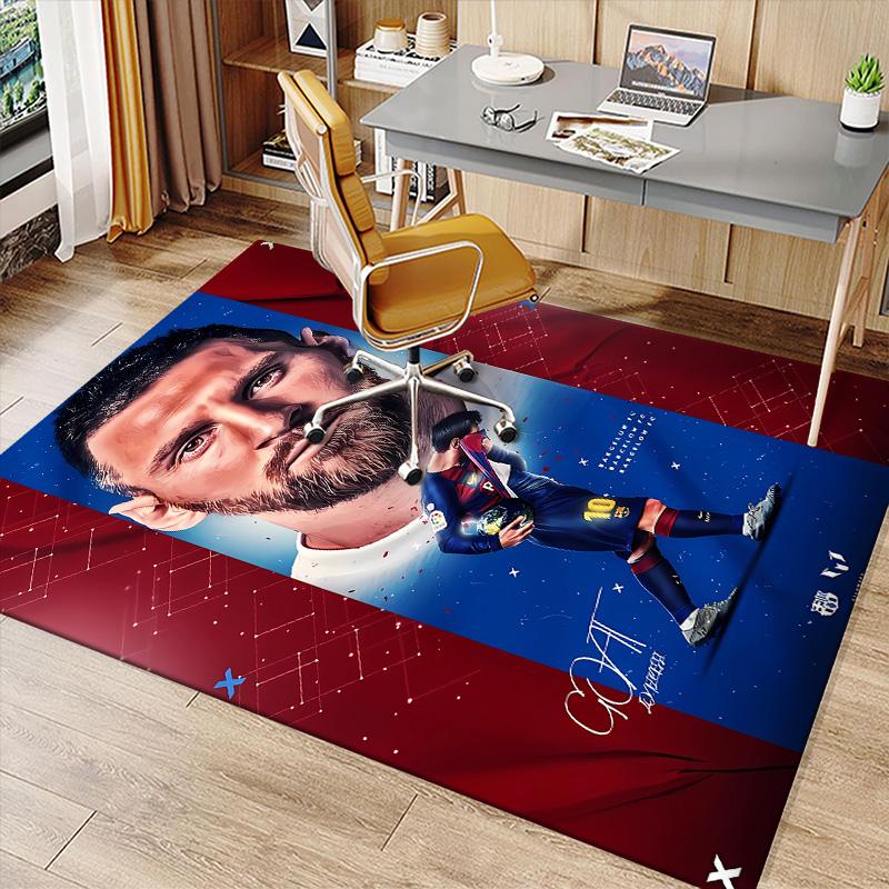 Football Star Messi Printed Absorbent Washable Carpet, Non-Slip Bathroom Mats, Kitchen Rugs, Yoga Mat,Living Room Entrance, Camping Picnic Rugs