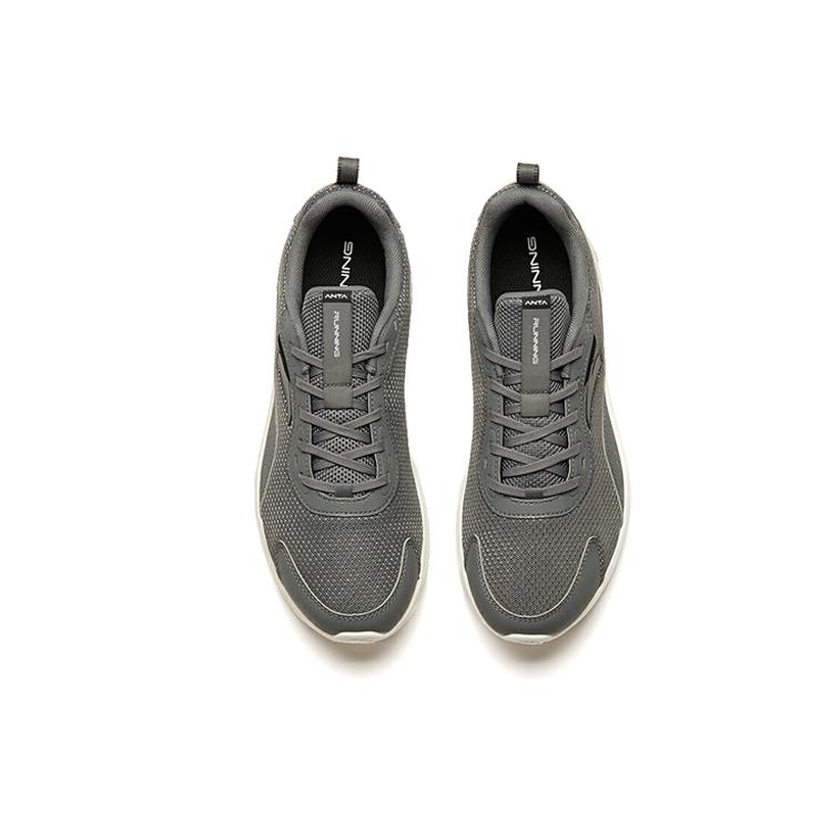 Anta Cushioning Slip Resistant Abrasion Resistant Breathable Lightweight Low top Running Shoes Men's Gray 112015579-2