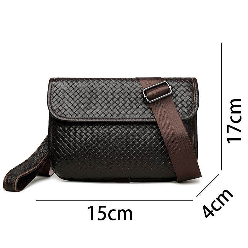 Leather Bag Men's Black 100% Genuine Leather Chest Bag Shoulder Bags Cowhide Purse Bag Multi-Pocket Sports Crossbody Bags Handbag New Sac
