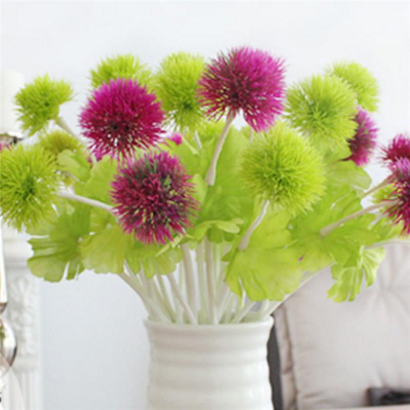 Artificial Dandelion Flower Plastic Decorative Fake Grass Ball Flower for Wedding Home Garden Decoration White