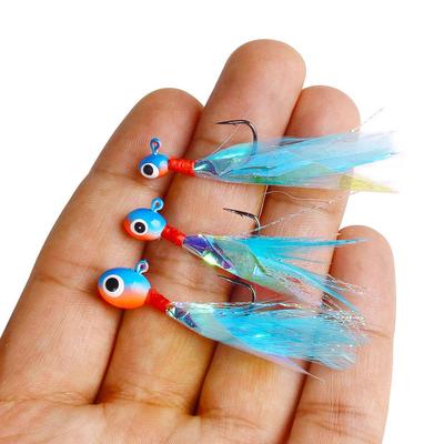 20 teile/schachtel Big eyed jig haken angeln Jigs & Weiche Köder Für Panfish Crappie Sunfish gummi fisch jig haken