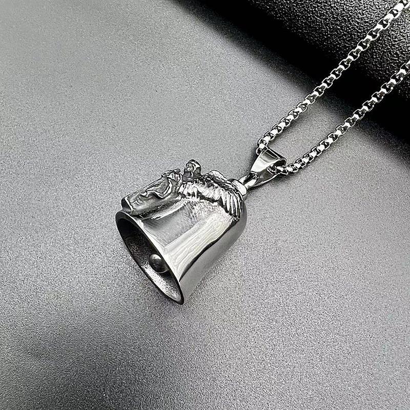 Bell Biker Bell Lucky Angel Wings Motorcycle Bell Keychain Punk Men Biker Lucky Amulet Exorcist Jewelry Accessory