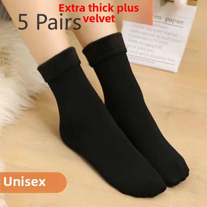 

5 пар женских зимних теплых и толстых чулок для снега 5 Pairs чёрный