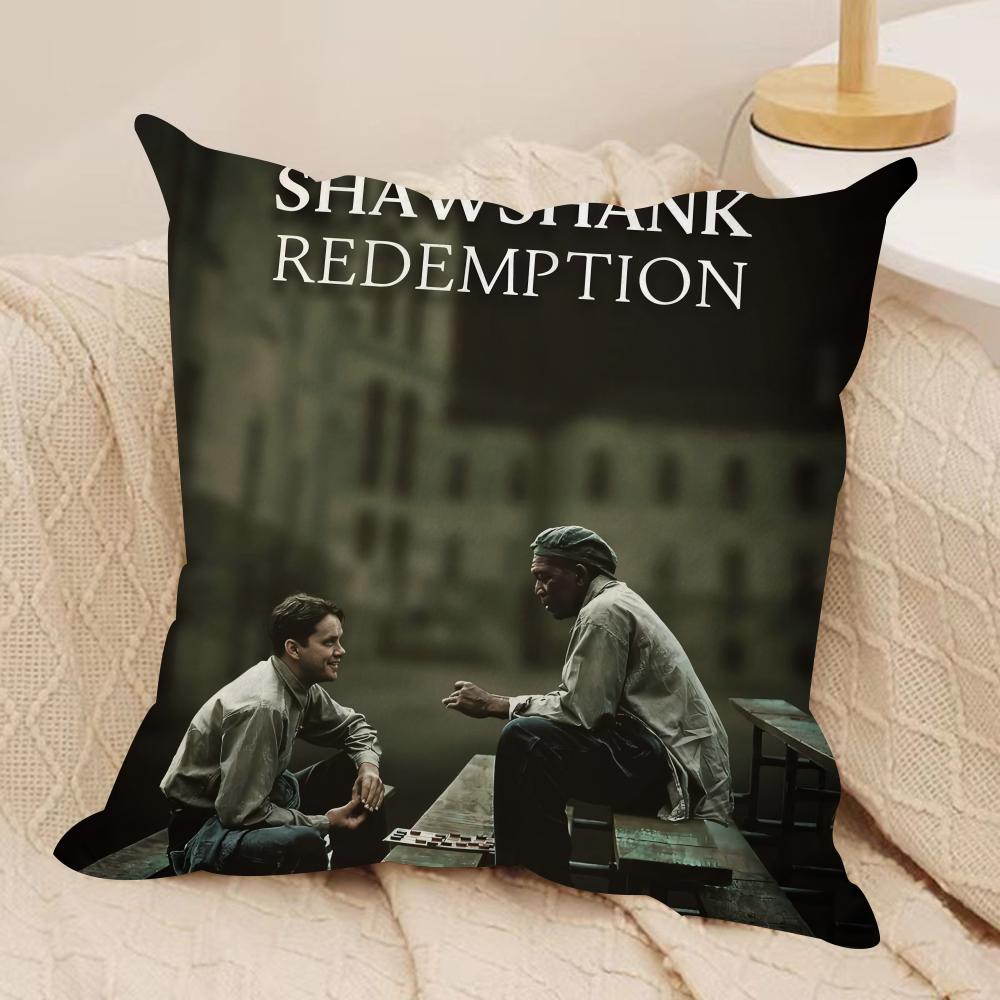 The SShawshank Redemption Cushion Cover Silky Short Plush Sofa Pillow Cover Hidden Zipper Soft Dustproof Case for Home Decor