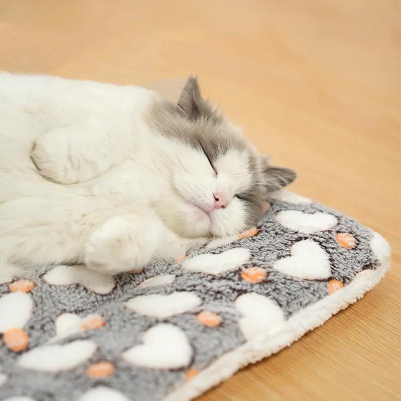 40X50cm Winter Warm Dog Bed Soft Fleece Pet Blanket Pets Cat Litter Puppy Sleep Mat Lovely Mattress Cushion for Small Large Dogs