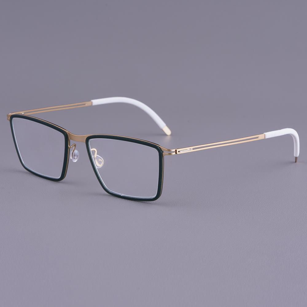 Norway V4109-R Men Business Square Ultralight Titanium Glasses Frames Women Screwless Eyeglasses High Quality Handmade Spectacle