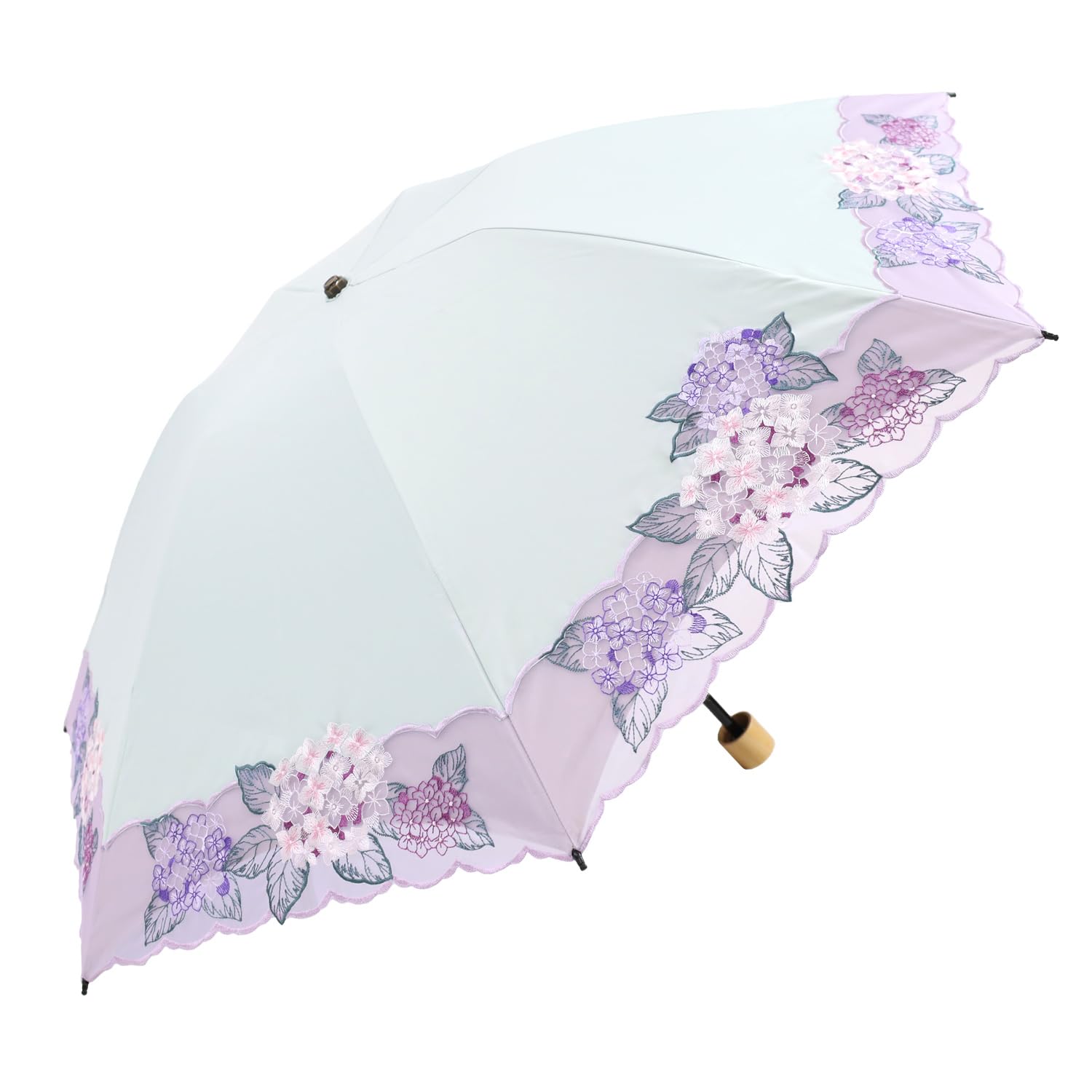 

Шинуазри Современный Складной Зонт от Света УФ Подходит для Солнца и Вышивка Гортензиями Ришелье Женский, Первоклассная Блокировка, Защита, Дождь,