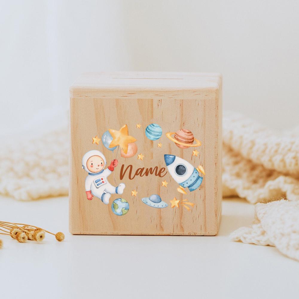 Personalized Wooden Piggy Bank for Kids, Personalized Animal Piggy Bank, Custom Name Gift for Toddler, Unique Birthday Gift