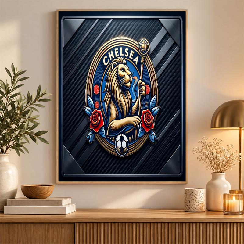 Chelsea FC Diamond Painting Kit 5D Full Drill DIY Diamond Mosaic Wall Art Home Decor