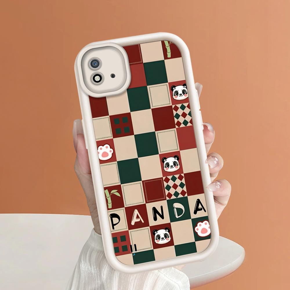 Soft Silicone Square Ladder Printing Pattern Phone Casing Full Cover Camera Shockproof Protection Rubber Case for OPPO Realme