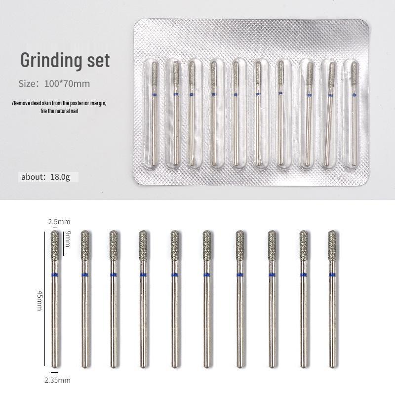 Russian Style Manicure Tool Set with Diamond & Tungsten Steel Grinding Heads