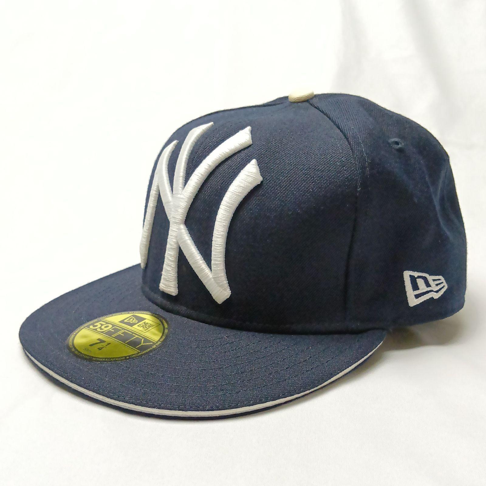 Used NEW ERA New Era 59FIFTY New York Yankees Cap 7 1/4 58cm Navy 2000archives Y2K Archive 90s Retro Classic Street Baseball Cap Good Condition