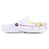 Crocs Classic clog SDS Cat Head EVA Hand-Drawn Series Cute Sweet Hole Shoes Cartoon Home Casual Beach Hole Sandals Unisex White