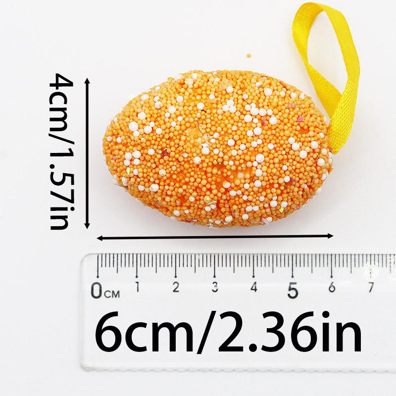 (6pcs/pack) 4x6cm Easter Color Particle Simulation Egg Foam Eggs Festival Decorations Party Pendant DIY