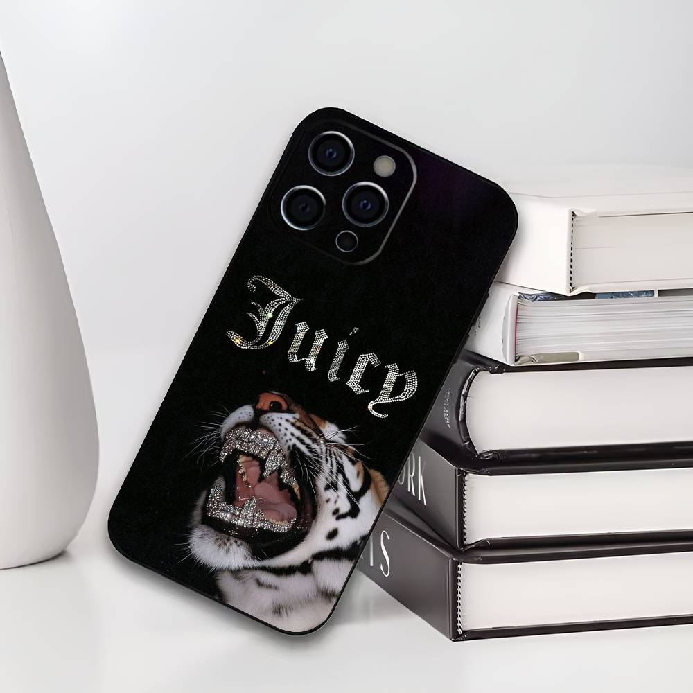 J-JUICY C-COUTURE Phone Case For iPhone 17,16,15,14,13,12,11 Plus,Pro Max,XS,Soft Black Cover