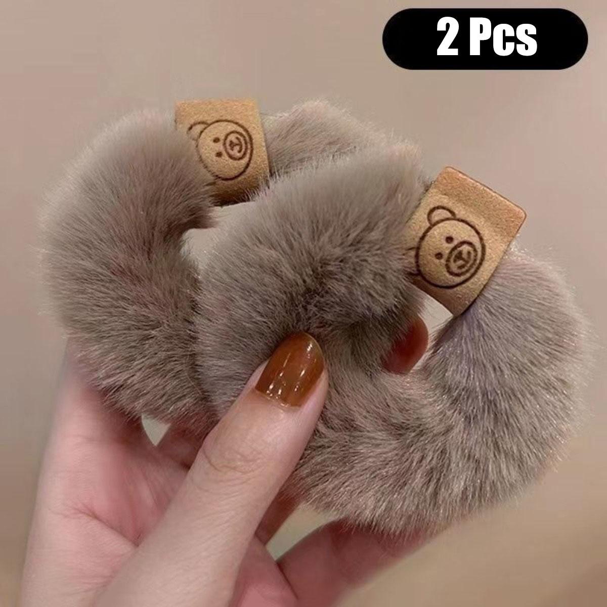 

Plush Fluffy Autumn Winter Elastic Hair Bands for Women And Girls Large Intestine Ponytail Holder Hair Rings 1/3PCS Hair Accesso