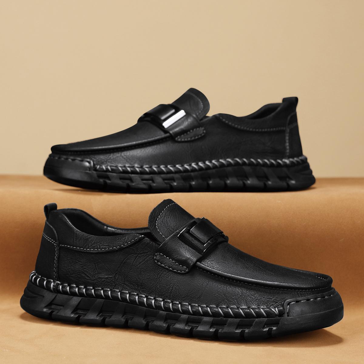 

Мужские кожаные туфли, деловые туфли, туфли-лоферы, мокасины 46 чёрный