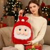 Fabric Present Pouch Christmas Santa Claus Sack, Adjustable Drawstring Gift Bag, 3D Festival Candy Bags Pouch, Holiday Party Supplies Xmas Favor