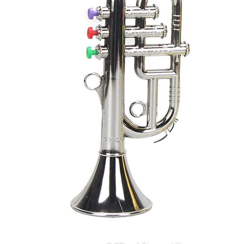 Trumpet 3 Tones 3 Colored Keys Simulation Play Mini Musical for Children Birthday Toy Silver