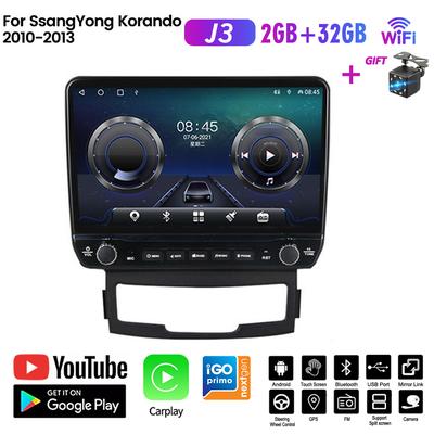 Android Car Radio For SsangYong Korando 3 Actyon 2 2010 - 2013 With Button Knob 10 Inch Multimedia Player Navigation GPS Carplay 2+32GB