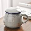 1000Ml Mug Large Capacity Ceramic Cup with Lid Coarse Pottery Hand-painted Office Water Cup Breakfast Cup Coffee Cup