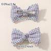 2pcs/set Cute Cotton Plaid Flower Prints Bow Hair Clips Baby Girls Summer Bowknot Hairgrips Barrettes Headwear Hair Accessories