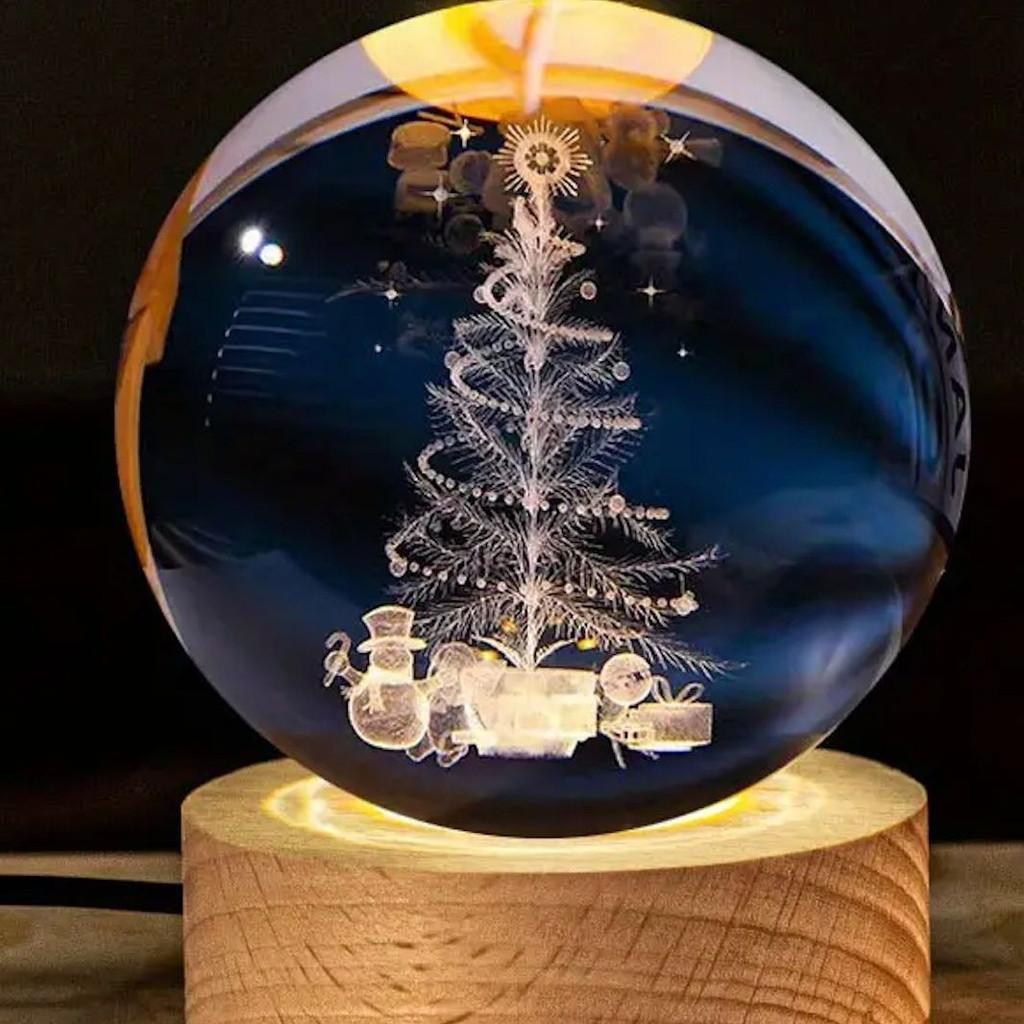Crystal Ball USB Night Light Romantic Desktop Ornaments Unique Anniversary Gift