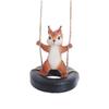 Resin Squirrel On A Tire Swing Figurine Cute Hanging Decors Ornament For Garden Balconies Patios And Home Decoration