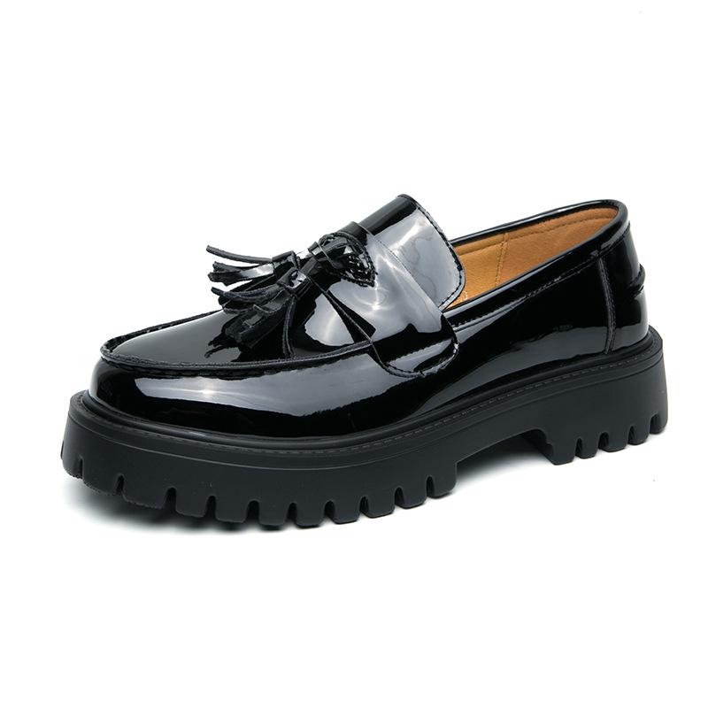Men s British Tassel Loafers - Large Size Leather Slip-on Moccasins 45