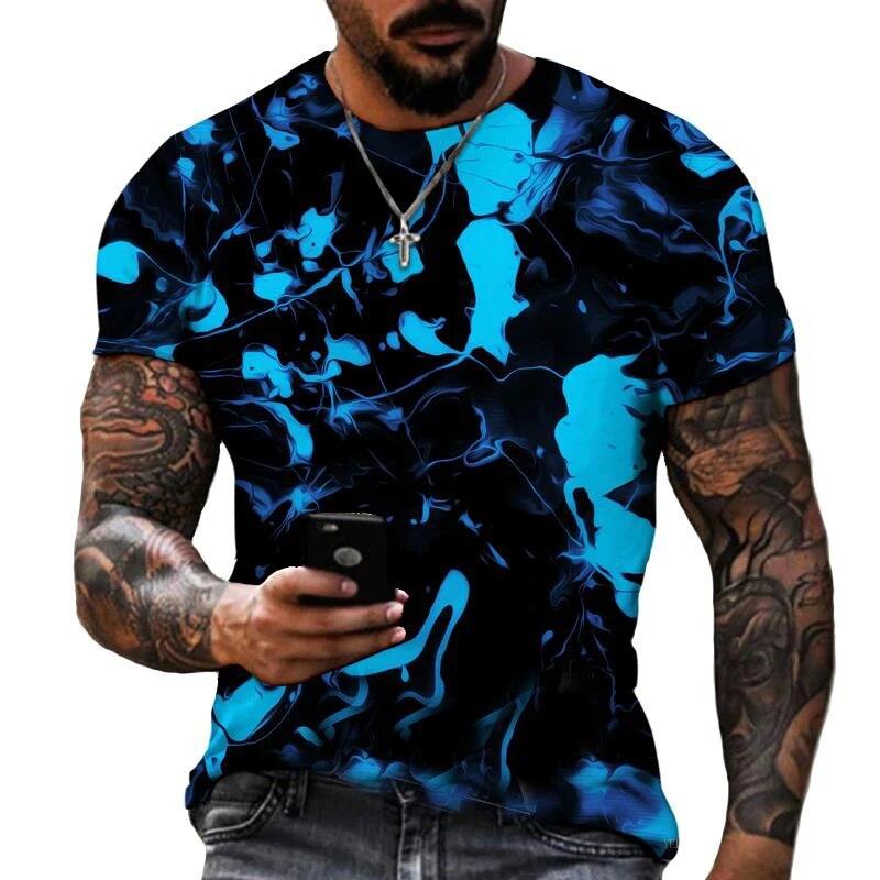 Mote Joint Graffiti Art Herre T-skjorte Hip Hop Casual Harajuku Trykte T-skjorter Ny Personlighetstrend Rund Hals Farge Topper