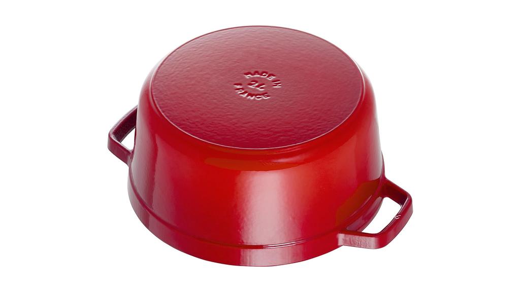 Staub Cocotte rund, Kirsche, großer handgegossener Emaille-Topf, IH-kompatible japanische La Cocotte rund „Pico 30 cm“ [Autorisiertes Produkt] 40509-861