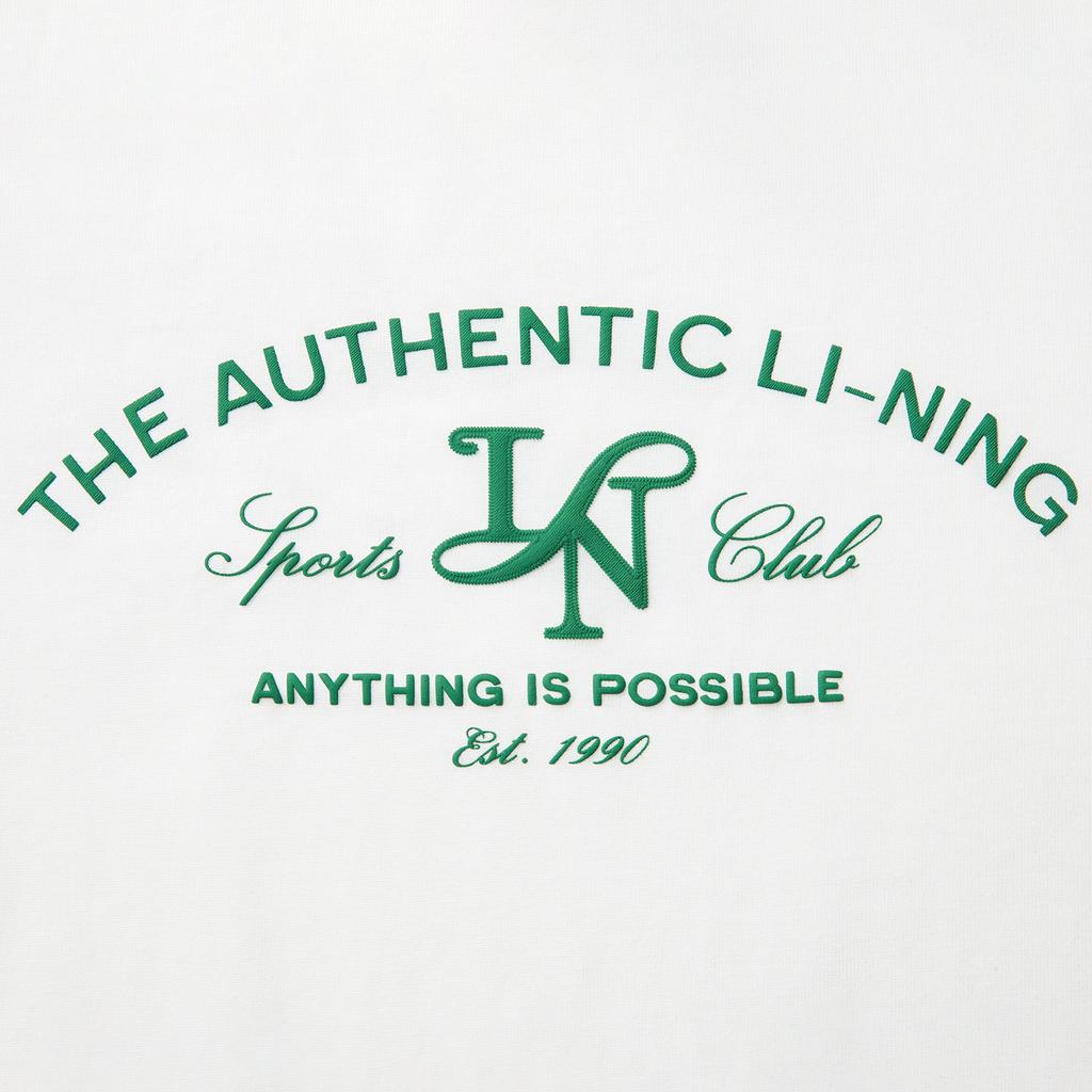 Li Ning Sports Trend Series Simple Casual Solid Color Round Neck Pullover Short Sleeve T-Shirt Women Tops Off-White AHSV186-1