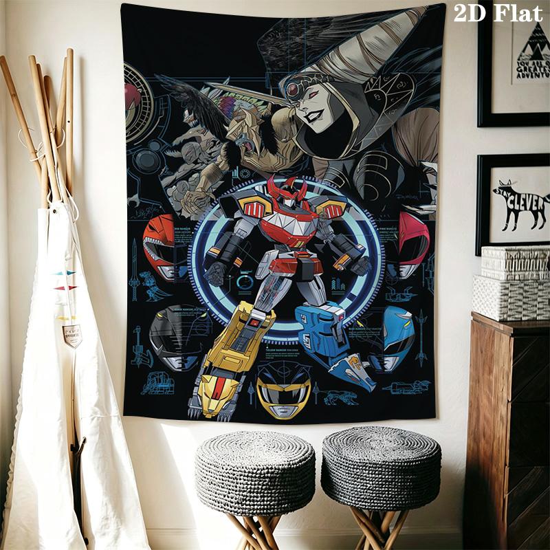Power Rangers Moonlit Adventure Tapestry Fashion Print Background Cloth Homestay Soft Decoration Tapestry Atmospheric Background Cloth