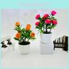 Romantic Rose Potted Arrangement With Faux Flowers For Home Office And Gift Use