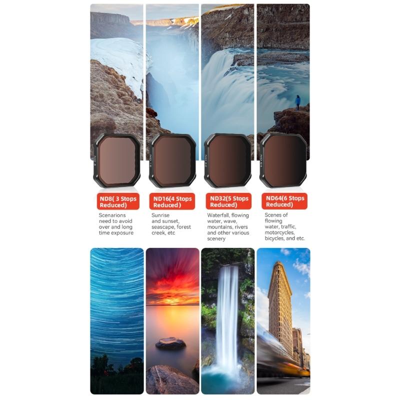 Multiple Density Lens Filters CPL ND8 ND16 ND32 For Outdoor Shootings Waterproof High Claritys Opticals Glass For Action Cameras