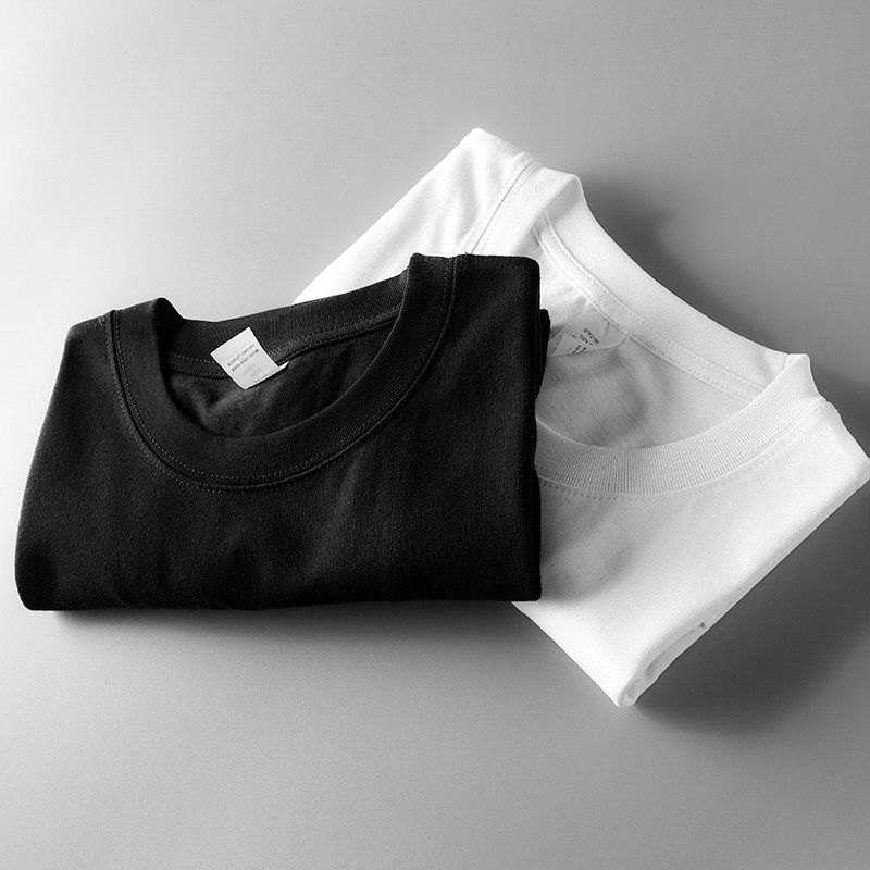 Export Export Tail Order T-Shirt Men's Short Sleeve Summer Pure Cotton American Heavy Weight Original Order Cut Label Half-Sleeve T-shirt Tops