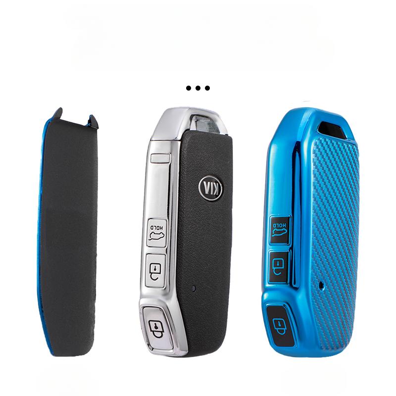 Tpu Carbon Fiber Car Smart Key Case Cover Shell Fob For Kia Ceed Sorento Cerato Forte Sportage R Stinge Protector Accessories