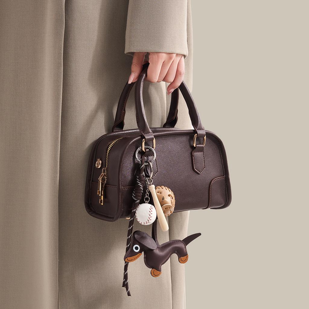 Fashion versatile niche popular retro style bowling bag portable shoulder crossbody trendy women's bag